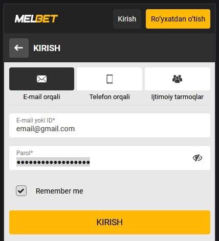 login melbet